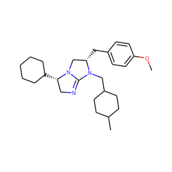 COc1ccc(C[C@H]2CN3C(=NC[C@@H]3C3CCCCC3)N2CC2CCC(C)CC2)cc1 ZINC000027201939