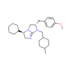 COc1ccc(C[C@H]2CN3C(=NC[C@H]3C3CCCCC3)N2CC2CCC(C)CC2)cc1 ZINC000027204769