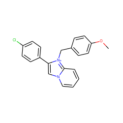 COc1ccc(C[n+]2c(-c3ccc(Cl)cc3)cn3ccccc32)cc1 ZINC000000495020