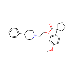 COc1ccc(C2(C(=O)OCCN3CCC(c4ccccc4)CC3)CCCC2)cc1 ZINC000013737402