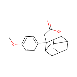 COc1ccc(C2(CC(=O)O)C3CC4CC(C3)CC2C4)cc1 ZINC000073121085