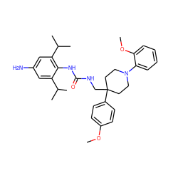 COc1ccc(C2(CNC(=O)Nc3c(C(C)C)cc(N)cc3C(C)C)CCN(c3ccccc3OC)CC2)cc1 ZINC000044305358