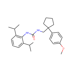 COc1ccc(C2(CNC(=O)Nc3c(C(C)C)cccc3C(C)C)CCCC2)cc1 ZINC000013736818