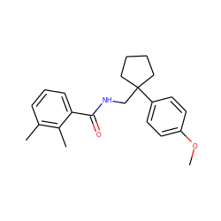 COc1ccc(C2(CNC(=O)c3cccc(C)c3C)CCCC2)cc1 ZINC000473183210