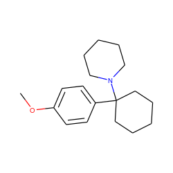 COc1ccc(C2(N3CCCCC3)CCCCC2)cc1 ZINC000034466754