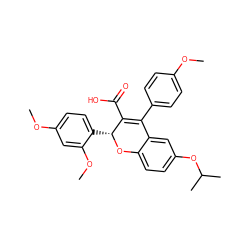 COc1ccc(C2=C(C(=O)O)[C@@H](c3ccc(OC)cc3OC)Oc3ccc(OC(C)C)cc32)cc1 ZINC000013473399