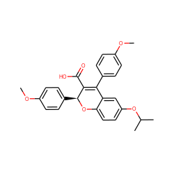 COc1ccc(C2=C(C(=O)O)[C@H](c3ccc(OC)cc3)Oc3ccc(OC(C)C)cc32)cc1 ZINC000013473401