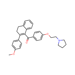 COc1ccc(C2=C(C(=O)c3ccc(OCCN4CCCC4)cc3)c3ccccc3CC2)cc1 ZINC000000608118