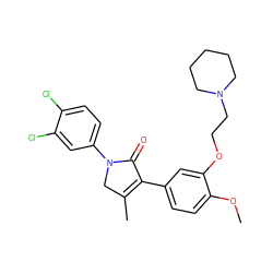 COc1ccc(C2=C(C)CN(c3ccc(Cl)c(Cl)c3)C2=O)cc1OCCN1CCCCC1 ZINC000040567135