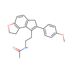 COc1ccc(C2=C(CCNC(C)=O)c3c(ccc4c3CCO4)C2)cc1 ZINC000071316508