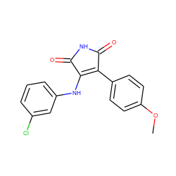 COc1ccc(C2=C(Nc3cccc(Cl)c3)C(=O)NC2=O)cc1 ZINC000014945988