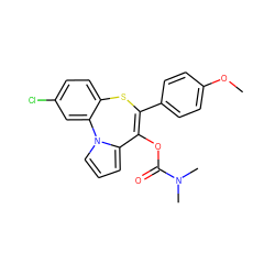 COc1ccc(C2=C(OC(=O)N(C)C)c3cccn3-c3cc(Cl)ccc3S2)cc1 ZINC000005741447