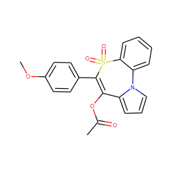 COc1ccc(C2=C(OC(C)=O)c3cccn3-c3ccccc3S2(=O)=O)cc1 ZINC000013739871