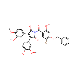 COc1ccc(C2=C(c3ccc(OC)c(OC)c3)C(=O)N(C(=O)c3cc(Br)c(OCc4ccccc4)cc3OC)C2=O)cc1OC ZINC000473093989