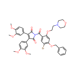 COc1ccc(C2=C(c3ccc(OC)c(OC)c3)C(=O)N(C(=O)c3cc(Br)c(OCc4ccccc4)cc3OCCN3CCOCC3)C2=O)cc1OC ZINC000473090805