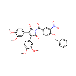 COc1ccc(C2=C(c3ccc(OC)c(OC)c3)C(=O)N(C(=O)c3ccc(OCc4ccccc4)c([N+](=O)[O-])c3)C2=O)cc1OC ZINC000473086969