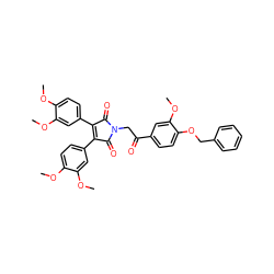 COc1ccc(C2=C(c3ccc(OC)c(OC)c3)C(=O)N(CC(=O)c3ccc(OCc4ccccc4)c(OC)c3)C2=O)cc1OC ZINC000103226572