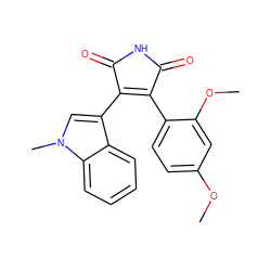 COc1ccc(C2=C(c3cn(C)c4ccccc34)C(=O)NC2=O)c(OC)c1 ZINC000049113853