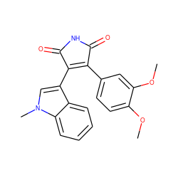 COc1ccc(C2=C(c3cn(C)c4ccccc34)C(=O)NC2=O)cc1OC ZINC000042201369