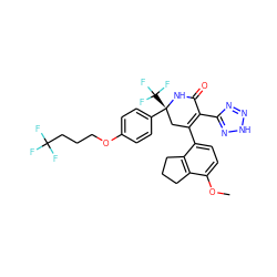 COc1ccc(C2=C(c3nn[nH]n3)C(=O)N[C@](c3ccc(OCCCC(F)(F)F)cc3)(C(F)(F)F)C2)c2c1CCC2 ZINC001772647121