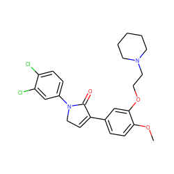 COc1ccc(C2=CCN(c3ccc(Cl)c(Cl)c3)C2=O)cc1OCCN1CCCCC1 ZINC000003987174