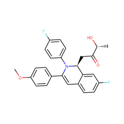 COc1ccc(C2=Cc3ccc(F)cc3[C@H](CC(=O)[C@@H](C)O)N2c2ccc(F)cc2)cc1 ZINC000653801344