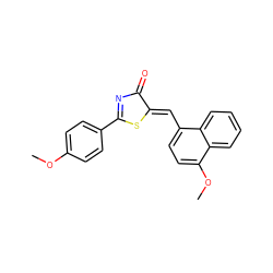 COc1ccc(C2=NC(=O)/C(=C/c3ccc(OC)c4ccccc34)S2)cc1 ZINC000084758129