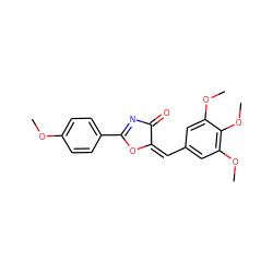 COc1ccc(C2=NC(=O)/C(=C\c3cc(OC)c(OC)c(OC)c3)O2)cc1 ZINC000013496308