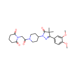 COc1ccc(C2=NN(C3CCN(C(=O)CN4C(=O)CCCC4=O)CC3)C(=O)C2(C)C)cc1OC ZINC000113270811