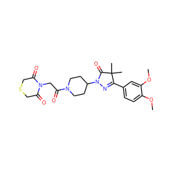 COc1ccc(C2=NN(C3CCN(C(=O)CN4C(=O)CSCC4=O)CC3)C(=O)C2(C)C)cc1OC ZINC000113271132