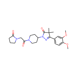 COc1ccc(C2=NN(C3CCN(C(=O)CN4CCCC4=O)CC3)C(=O)C2(C)C)cc1OC ZINC000113270308