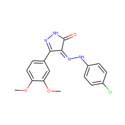 COc1ccc(C2=NNC(=O)/C2=N\Nc2ccc(Cl)cc2)cc1OC ZINC000034008497