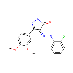 COc1ccc(C2=NNC(=O)/C2=N\Nc2ccccc2Cl)cc1OC ZINC000049089610