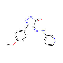 COc1ccc(C2=NNC(=O)/C2=N\Nc2cccnc2)cc1 ZINC000049525584