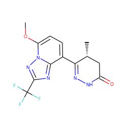 COc1ccc(C2=NNC(=O)C[C@H]2C)c2nc(C(F)(F)F)nn12 ZINC000073199086