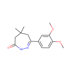 COc1ccc(C2=NNC(=O)CC(C)(C)C2)cc1OC ZINC001772628244