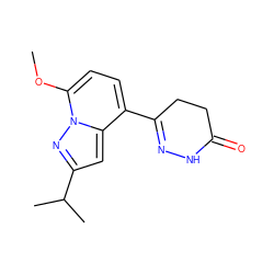 COc1ccc(C2=NNC(=O)CC2)c2cc(C(C)C)nn12 ZINC000071341584