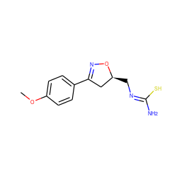 COc1ccc(C2=NO[C@@H](C/N=C(/N)S)C2)cc1 ZINC000013518586