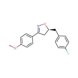 COc1ccc(C2=NO[C@@H](Cc3ccc(F)cc3)C2)cc1 ZINC000095584562