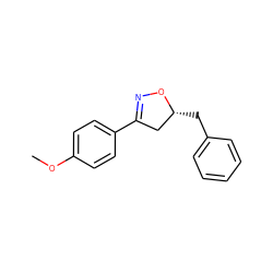 COc1ccc(C2=NO[C@H](Cc3ccccc3)C2)cc1 ZINC000015106826