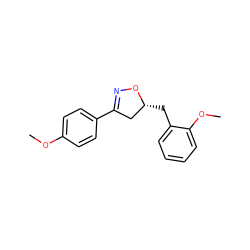 COc1ccc(C2=NO[C@H](Cc3ccccc3OC)C2)cc1 ZINC000095584907