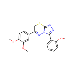 COc1ccc(C2=Nn3c(nnc3-c3ccccc3OC)SC2)cc1OC ZINC000004312962