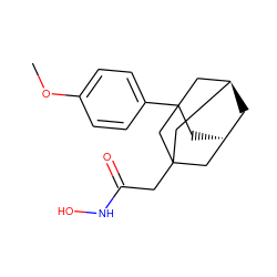 COc1ccc(C23C[C@H]4C[C@@H](CC(CC(=O)NO)(C4)C2)C3)cc1 ZINC000101666134