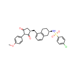 COc1ccc(C2C(=O)C[C@@H](Cc3cccc4c3CC[C@@H](NS(=O)(=O)c3ccc(Cl)cc3)C4)C2=O)cc1 ZINC000299818678