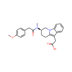 COc1ccc(CC(=O)N(C)[C@@H]2CCc3c(CC(=O)O)c4ccccc4n3C2)cc1 ZINC000071332605