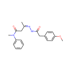 COc1ccc(CC(=O)N/N=C(/C)CC(=O)N(C)c2ccccc2)cc1 ZINC000004462594