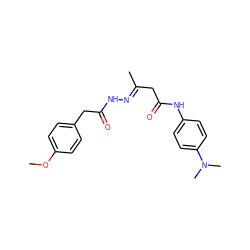 COc1ccc(CC(=O)N/N=C(\C)CC(=O)Nc2ccc(N(C)C)cc2)cc1 ZINC000100523022