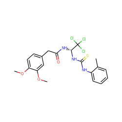 COc1ccc(CC(=O)N[C@@H](NC(=S)Nc2ccccc2C)C(Cl)(Cl)Cl)cc1OC ZINC000001232994