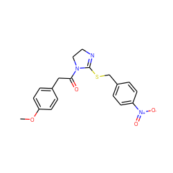 COc1ccc(CC(=O)N2CCN=C2SCc2ccc([N+](=O)[O-])cc2)cc1 ZINC000004120125