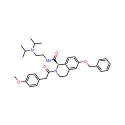 COc1ccc(CC(=O)N2CCc3cc(OCc4ccccc4)ccc3[C@@H]2C(=O)NCCN(C(C)C)C(C)C)cc1 ZINC000028330817
